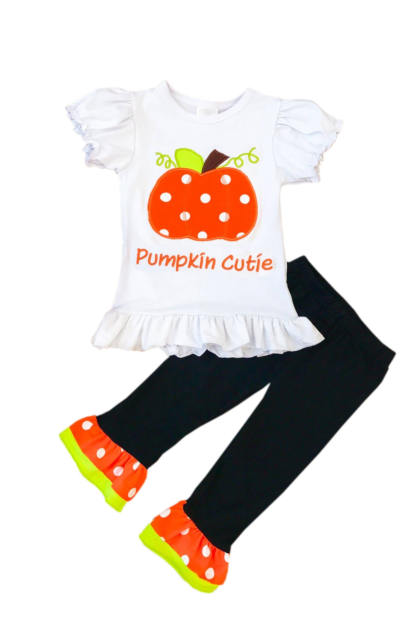 Amor Babee - Halloween Pumpkin Cutie Ruffle Outfit Set (Toddler size)