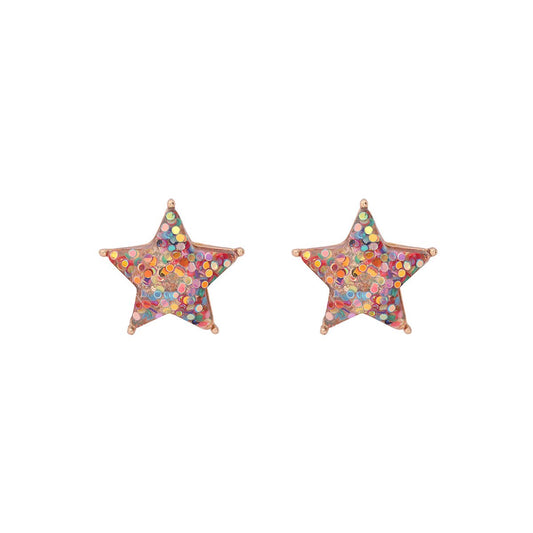 MYS Wholesale Inc - AE0358 - STAR GLITTER EPOXY STUD EARRINGS