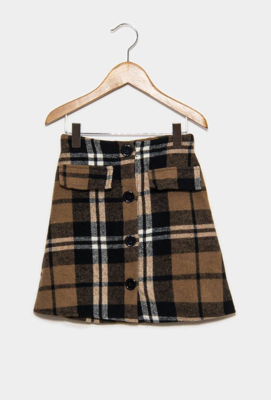 IDEAL OUTFIT - PLAID WOOL SKIRT